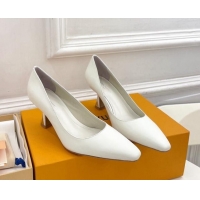 Luxury Louis Vuitton Sparkle Pumps 6.5cm in Calfskin Leather White 105143