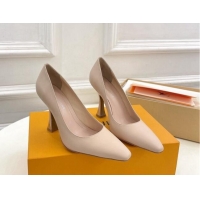 Cheap Price Louis Vuitton Sparkle Pumps 9.5cm in Calfskin Leather Nude 105146