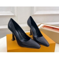 Sophisticated Louis Vuitton Sparkle Pumps 9.5cm in Calfskin Leather Black 0105149