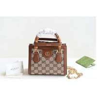 Famous Brand Gucci Diana Mini Bamboo Hanlde Bag 675800 Brown