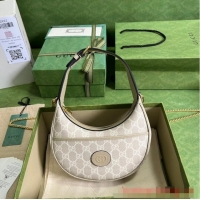 Super Quality Gucci GG HALF-MOON-SHAPED MINI BAG 726843 Beige