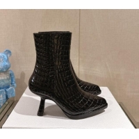 Trendy Design Dior D-Fiction Heeled Ankle Boots 8cm in Black Stone Embossed Leather 202027