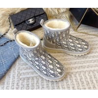 Good Looking Dior PVC Snow Boots with Oblique Embroidery Grey 218116