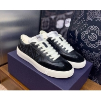 Grade Dior Men's B101 Sneakers in CD Canvas and Leather Black/White 06005