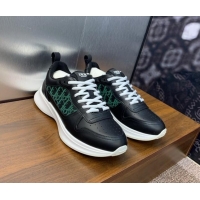 Good Looking Dior Men's B25 Runner Sneakers in Smooth Calfskin and Dior Oblique Jacquard Black/Green 2106026