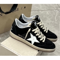 Stylish Golden Goose Women's Ball Star in black suede with white leather star 105016