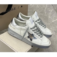 Grade Quality Golden Goose Stardan sneakers with silver metallic leather star and heel tab 105020