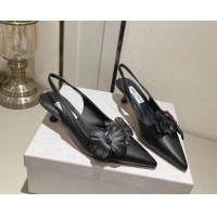 Best Product Jimmy Choo Amita Flowers Slingback Pumps 4.5cm in Nappa Leather Black 109020