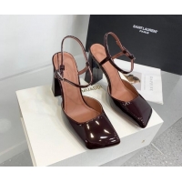 Unique Style Amina Muaddi Charlotte Pumps 9.5cm in Patent Leather Burgundy 104158