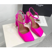 Chic Amina Muaddi Charlotte Pumps 9.5cm in Silk Dark Pink 104162