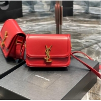 Buy Discount SAINT LAURENT SOLFERINO SMALL SATCHEL IN BOX LEATHER 634306 Red