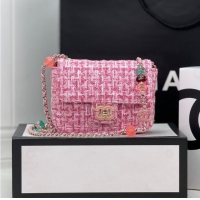 Most Popular Chanel Tweed CLUTCH WITH CHAIN AS3782 Pink