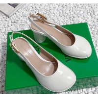 Trendy Design Bottega Veneta Atomic Slingback Pumps 7.5cm in Shiny Leather White 218022