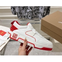 Affordable Price Christian Louboutin Astroloubi Sneakers in Suede and Leather White/Red 105091