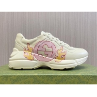 Duplicate Gucci Rhyton 2024s Chinese New Year Sneaker with Interlocking G White/Pink 105095