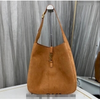 Inexpensive Saint Laurent LE 5 À 7 Supple Large Bucket Bag in Suede 753837 Brown 2023