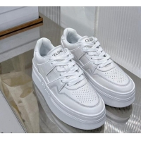 Grade Quality Celine CT-04 Trainer Platform Lace-up Sneakers 5.5cm in Calfskin White Leather 0103115