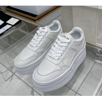 Best Price Celine CT-10 Trainer Platform Lace-up Sneakers 5.5cm in Calfskin Optic White 0103116