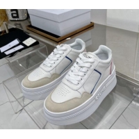 Best Grade Celine CT-10 Trainer Platform Lace-up Sneakers 5.5cm in Calfskin White/Grey 0103117