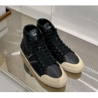 Trendy Design Celine AS-02 Mid Lace-up Alan Sneakers with Studs in Calf Leather Black/Beige 0103133