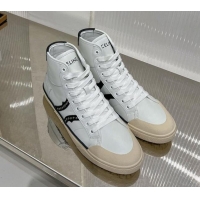 Durable Celine AS-02 Mid Lace-up Alan Sneakers with Studs in Calf Leather White/Black 0103134