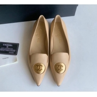 Buy Luxury Chanel Vintage Lambskin Ballet Flat Beige 109042