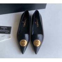 Good Quality Chanel Vintage Lambskin Ballet Flat Black 109043