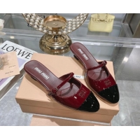 Best Product Miu Miu Mordoré patent leather heel mules 3.5cm burgundy 108069