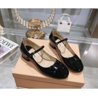 Top Grade Miu Miu Patent Leather Pumps Mary Janes Black 108074