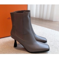 Purchase Hermes Gill Heel Ankle Boots 7cm in Calfskin Grey 103148