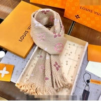 Luxurious Louis Vuitton Logomania Rainbow Wool Long Scarf with Fringe 30x175cm LV011002 Camel 2024