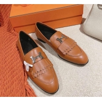 Duplicate Hermes Royal Loafers in Calfskin Brown Leather 0104058