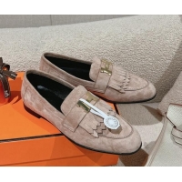 Good Product Hermes Royal Loafers in Suede Light Grey 0104062