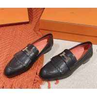 Best Product Hermes Royal Loafers in Calfskin Black/Peach 0104066