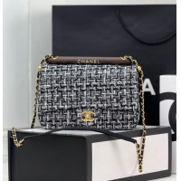 Top Quality Chanel Tweed CLUTCH WITH CHAIN AS4151 Black