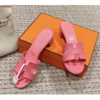 Best Price Hermes Classic Oasis Heel Slide Sandals 4.5cm in Palm Grained Leather Pink 123023