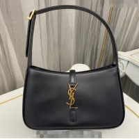 Promotional Saint Laurent LE 5 À 7 Hobo Bag in Smooth Calfskin 657228 Black/Gold