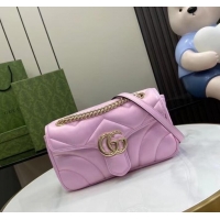 Promotional Gucci GG MARMONT SMALL SHOULDER BAG 443497 Pink iridescent