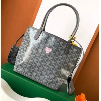 Well Crafted Goyard Original Anjou Reversible Bag With Heart Mini 2399 Dark Grey