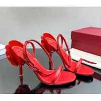 Grade Quality Valentino Roserouche Sandal 9cm in Calfskin Red 0108096