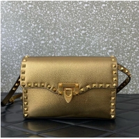 Top Quality VALENTINO GARAVANI Loco Calf leather bag A0322 Gold