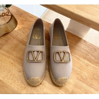 Super Quality Valentino VLogo Calfskin Espadrilles Powder 124135