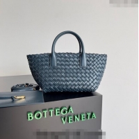 Grade Design Bottega Veneta Mini Cabat Tote Bag in Intreccio Leather 709464 Dark Blue 2023