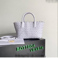 Best Product Bottega Veneta Mini Cabat Tote Bag in Intreccio Leather 709464 Oyster Purple 2023