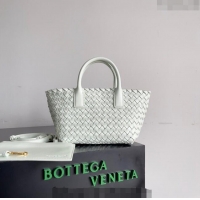 Well Crafted Bottega Veneta Mini Cabat Tote Bag in Intreccio Leather 709464 Glacier Green 2023