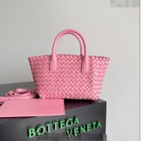 Best Quality Bottega Veneta Mini Cabat Tote Bag in Intreccio Leather 709464 Pink 2023