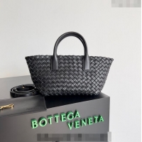 New Fashion Bottega Veneta Mini Cabat Tote Bag in Intreccio Leather 709464 Black 2023