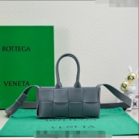 Famous Brand Bottega Veneta Mini East-West Arco Tote Bag in Intrecciato Leather 776778 Thunder Grey 2023