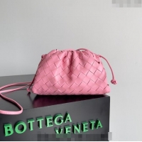 Shop Grade Bottega Veneta Mini Pouch Bag in Wide Intrecciato Leather 585852 Light Pink 2023