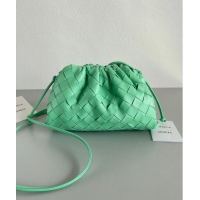 Grade Quality Bottega Veneta Mini Pouch Bag in Wide Intrecciato Leather 585852 Light Green 2023